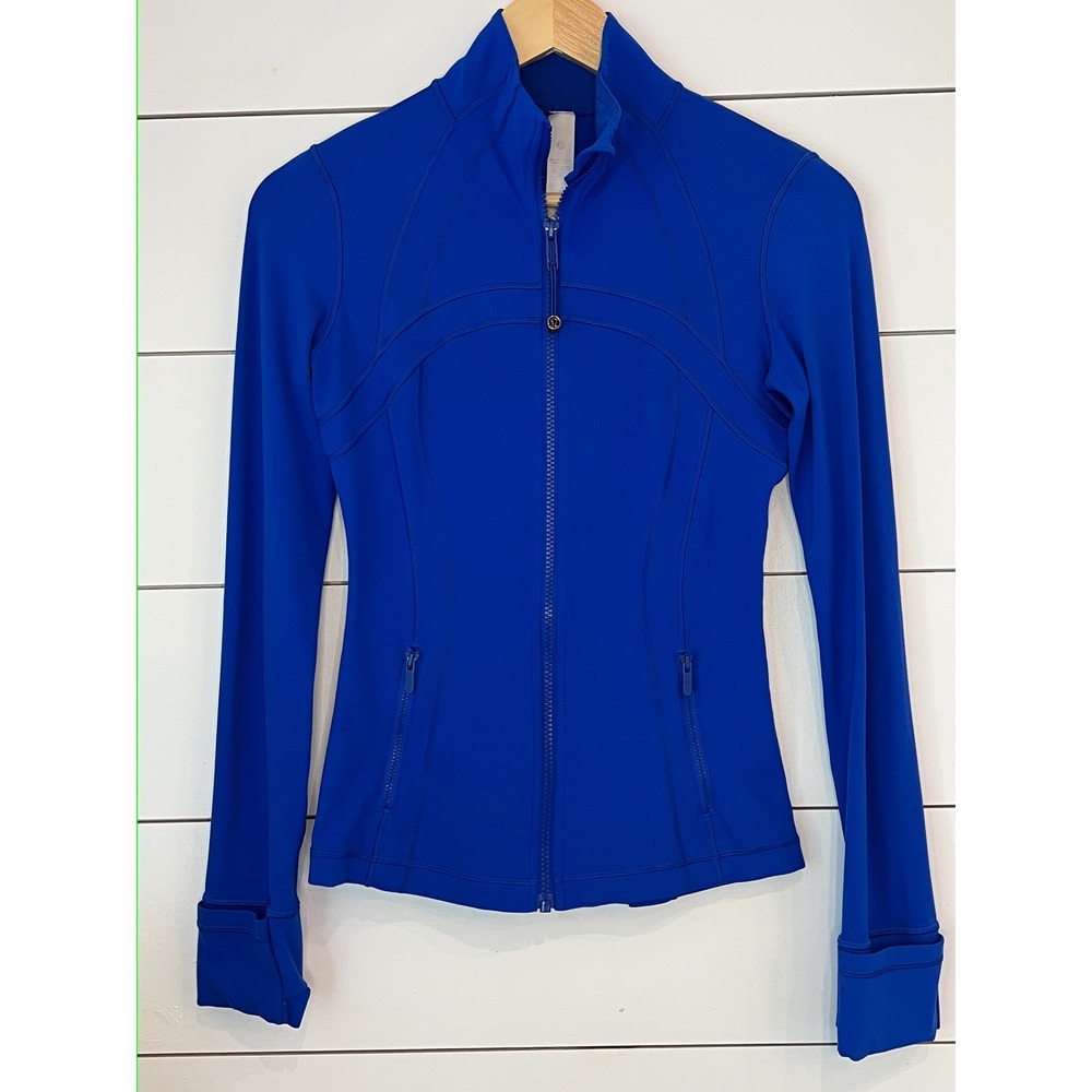 Lululemon Define Jacket Nulu Cobalt Blue Full Zip Yoga Track Jacket Size 4